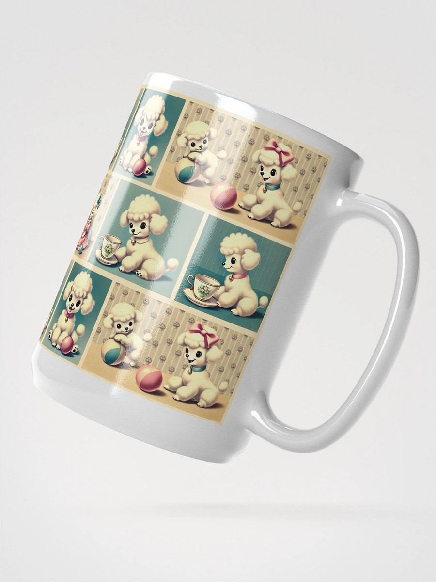 Retro Poodle Puppy Glossy White Mug product image (2)