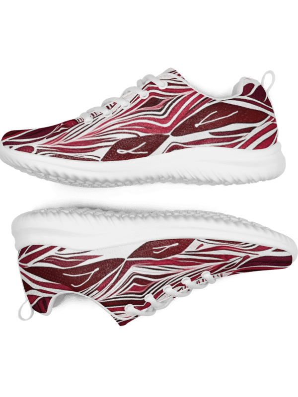 Women's Burgundy & White Abstract Art Painted Athletic Kicks product image (2)