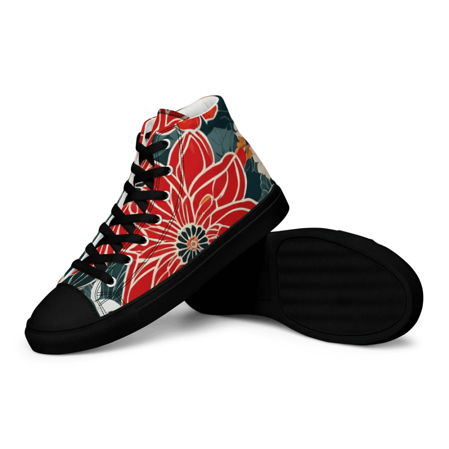 Red Flowers Women's High Top Shoes product image (12)