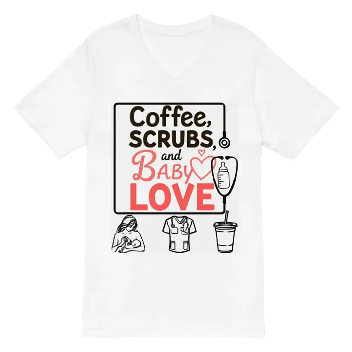 Coffee, Scrubs, and Baby Love V-Neck Tee product image (2)