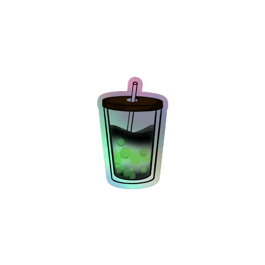 Boba Tea Agender Pride Holographic Sticker Set product image (5)
