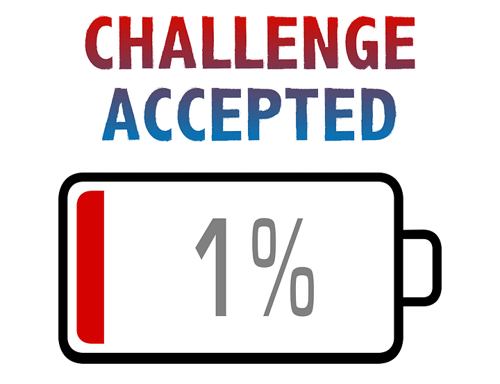 Challenge Accepted with Battery at 1% T-Shirt product image (2)