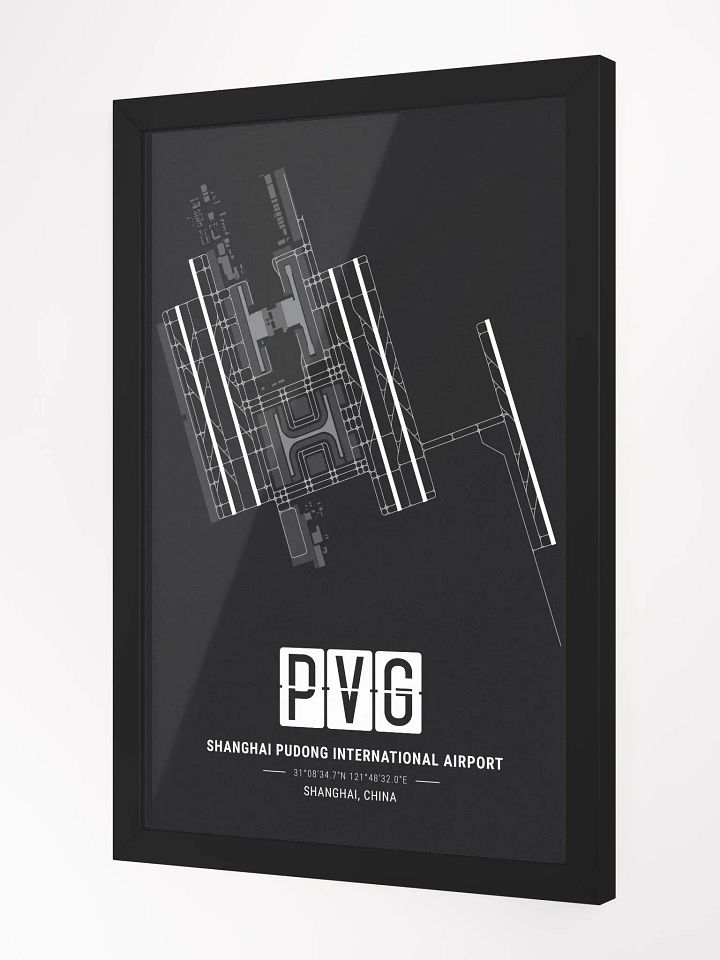 Framed Airport PVG Premium Map On Matt Paper product image (2)