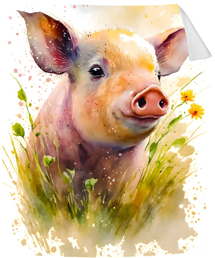Cute Piglet Floral Pig Farm Animals Throw Blanket product image (1)