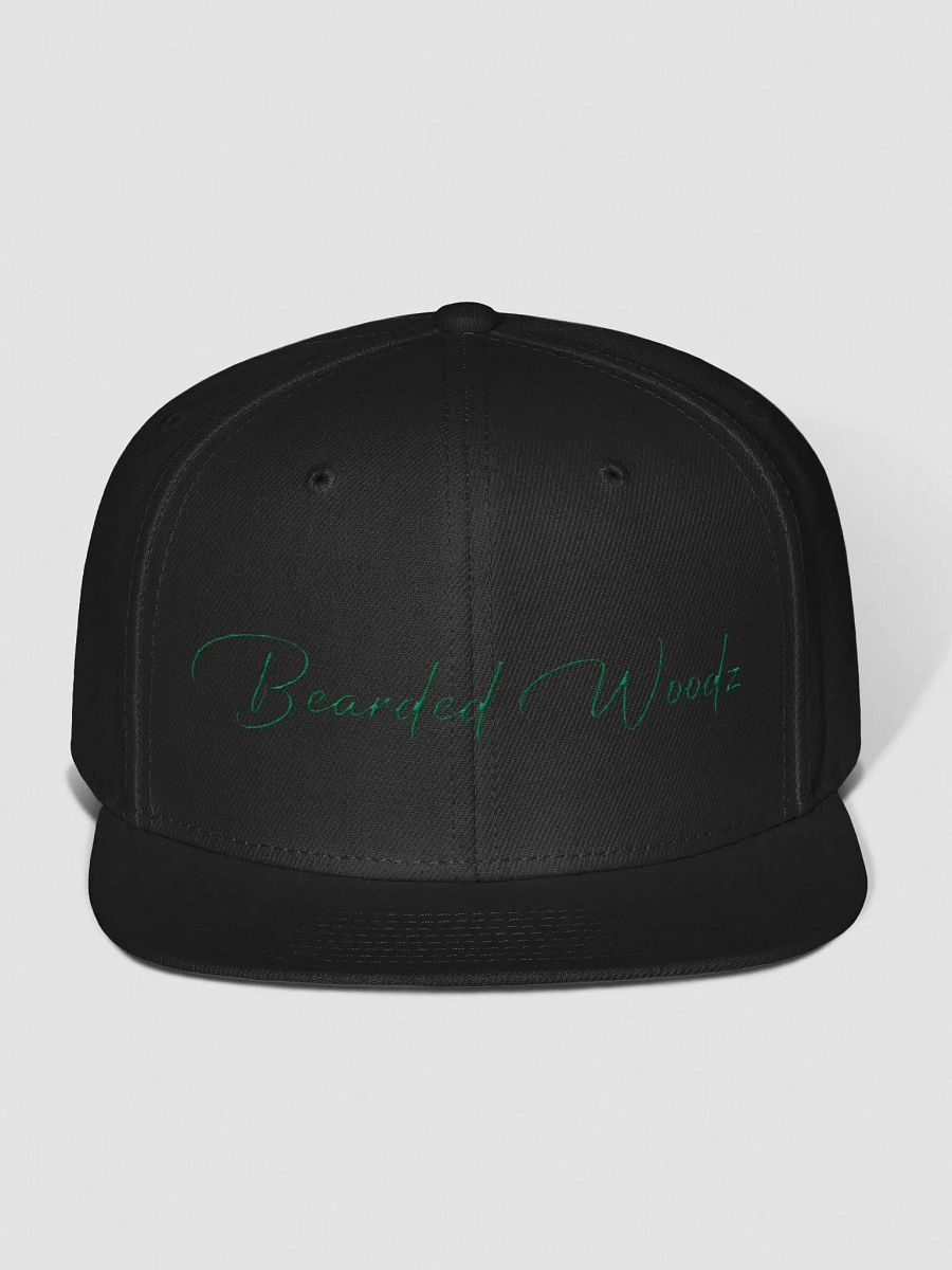 Bearded Woodz Signature Snapback Cap (Green Embroidery) product image (1)