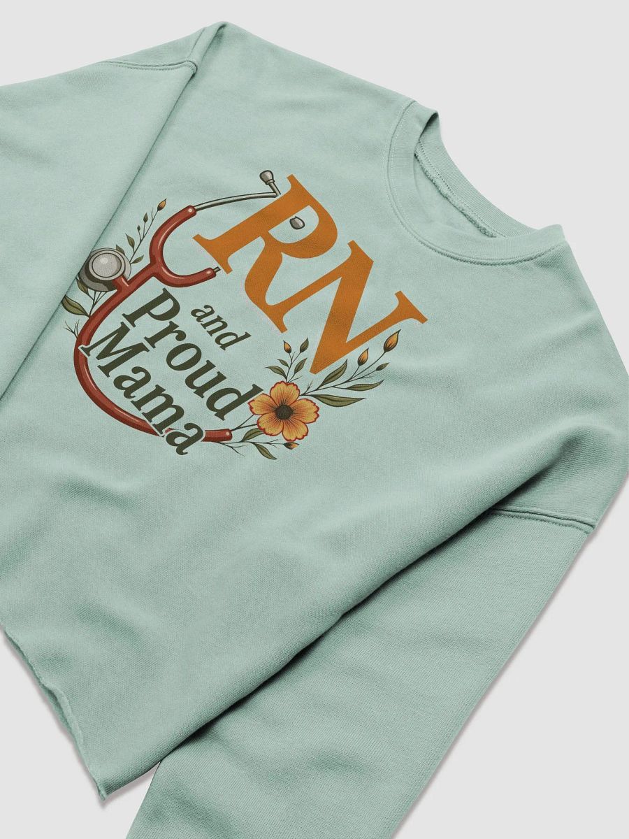 Proud RN and mama, Floral Stethoscope Fleece Crop Sweatshirt product image (9)