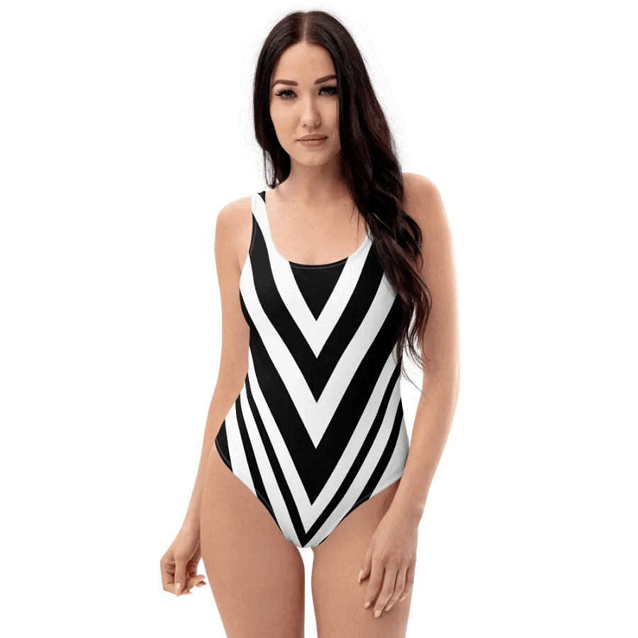 Bold Black and White Stripe Swimsuit product image (3)