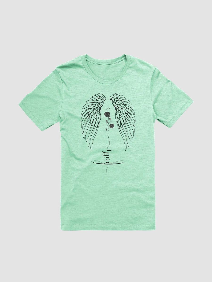Wings, Roses and Whole Lot of Faith T-Shirt | Faithful Art Angel Wing T-Shirt | Spiritual Apparel product image (3)