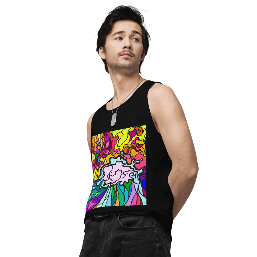 Vibrant Swirls Men's Tank Top - Wave at Sunset product image (11)