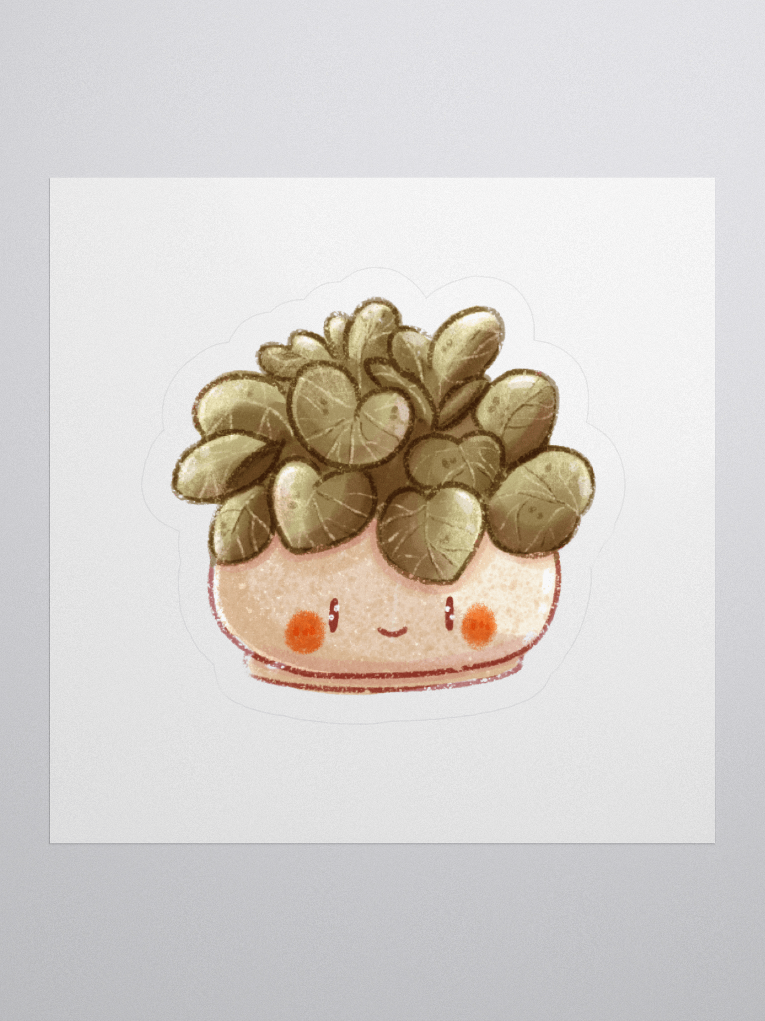 Happy Little Sprout – Smiling Plant Kiss-Cut Sticker product image (2)