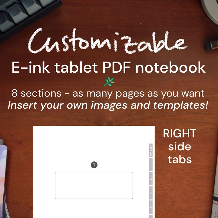 Custom eink notebook - RIGHT tabs product image (1)