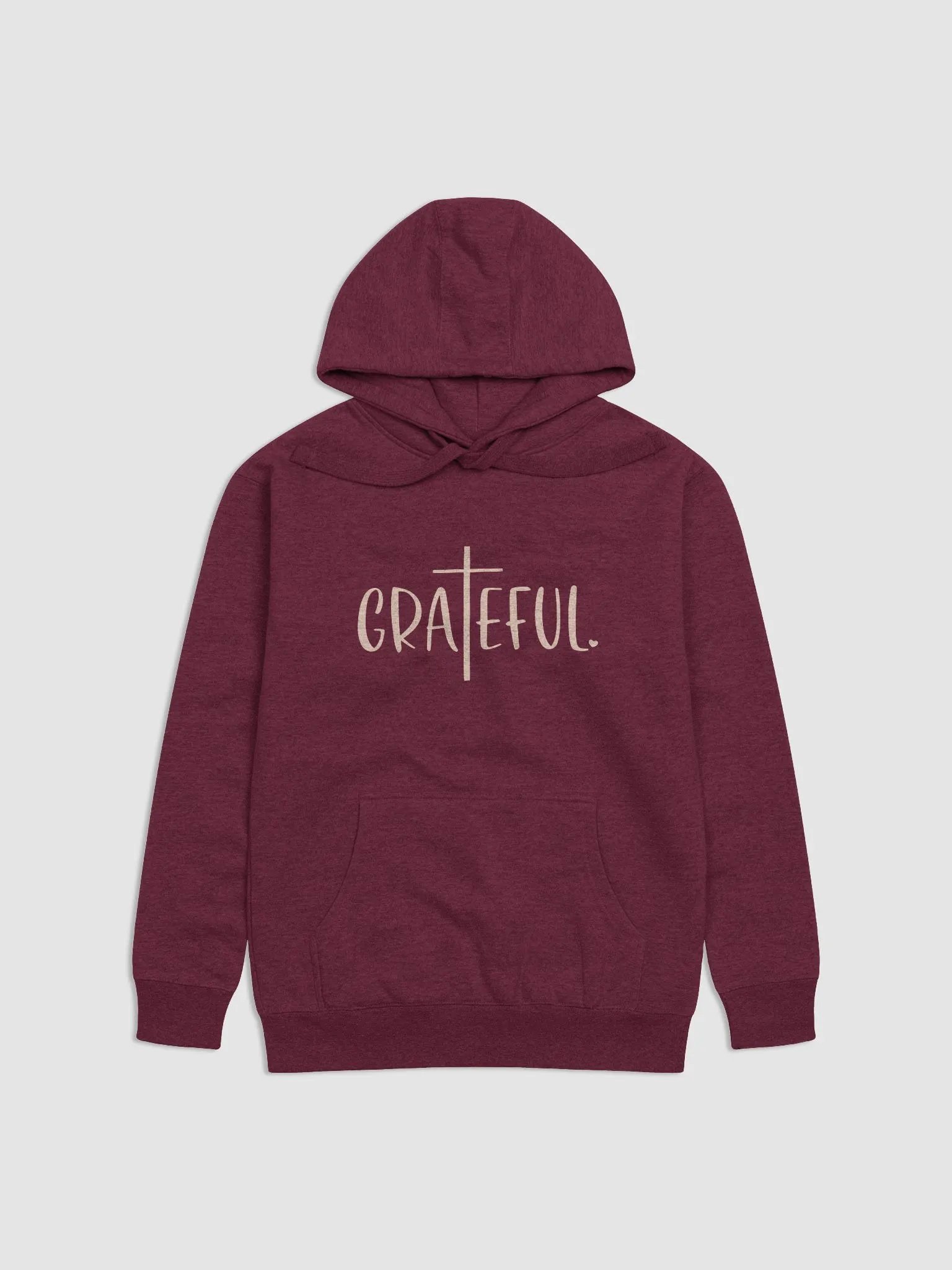 Grateful Typography Heavyweight Unisex Maroon Hoodie product image (4)