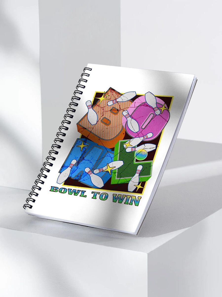 Bowl To Win Block Letter Vibrant Bowling Dreams Spiral Notebook product image (2)