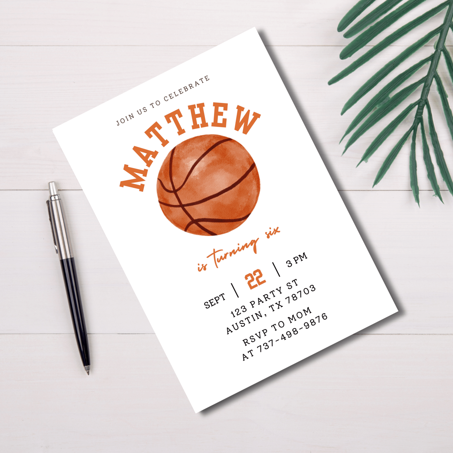Basketball Birthday Invitation Template – Canva Editable Sports Birthday Invite product image (2)