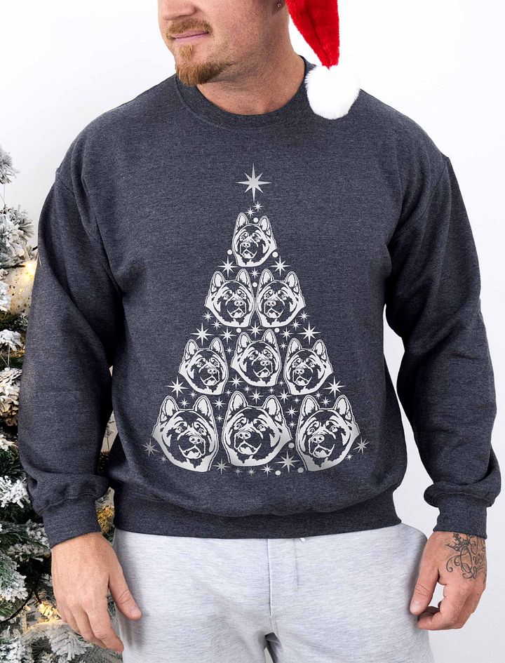 American Akita Christmas Tree Sweatshirt Design for American Akita Paw-rents product image (6)
