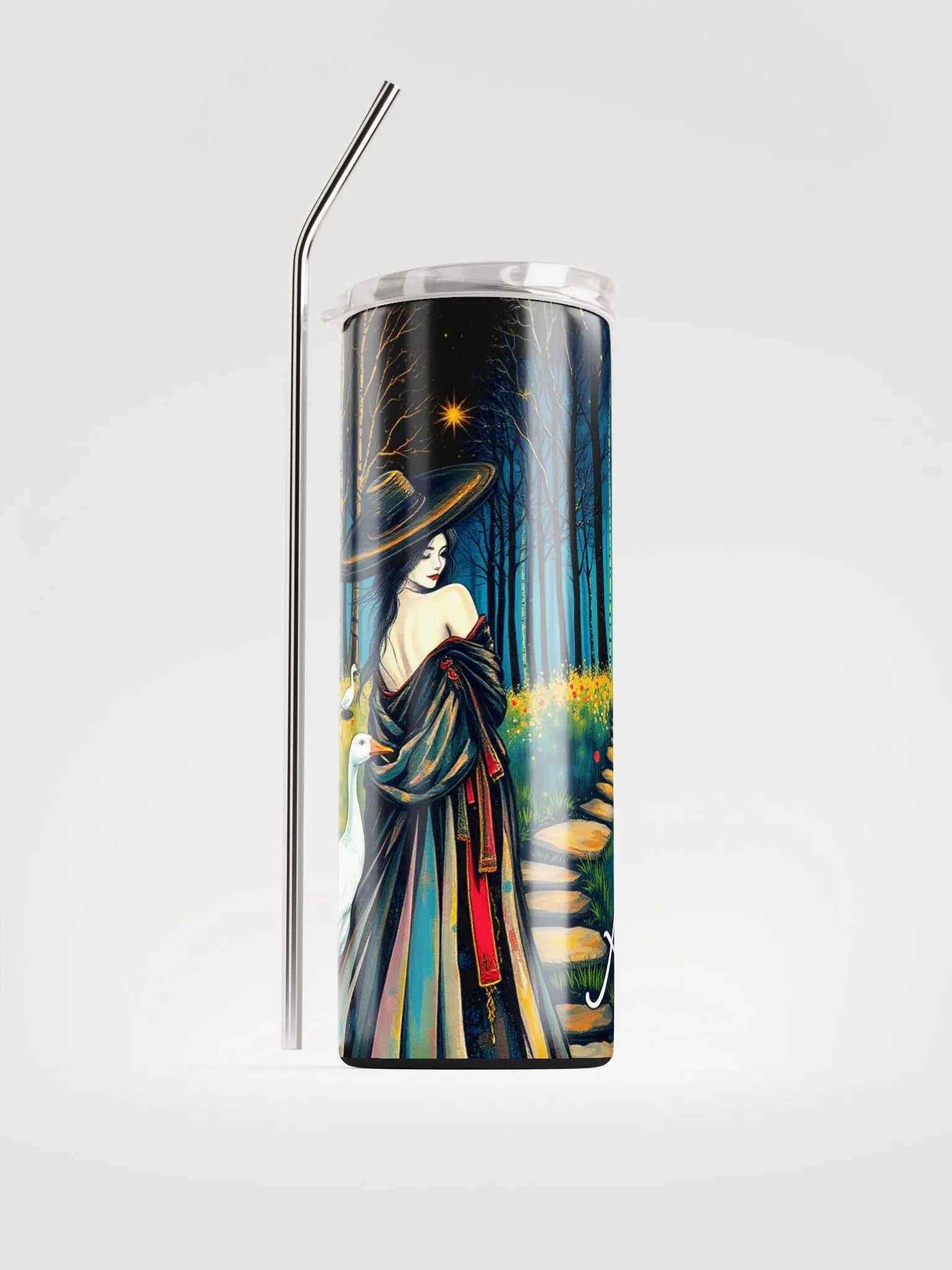 Starry Night Geese Stainless Steel Tumbler product image (1)