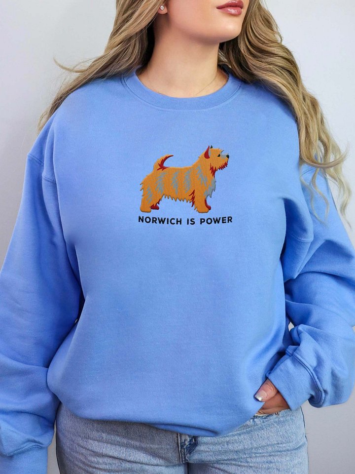 Norwich Is Power Sweatshirt (Embroidered) of a Norwich Terrier(Tan) product image (2)