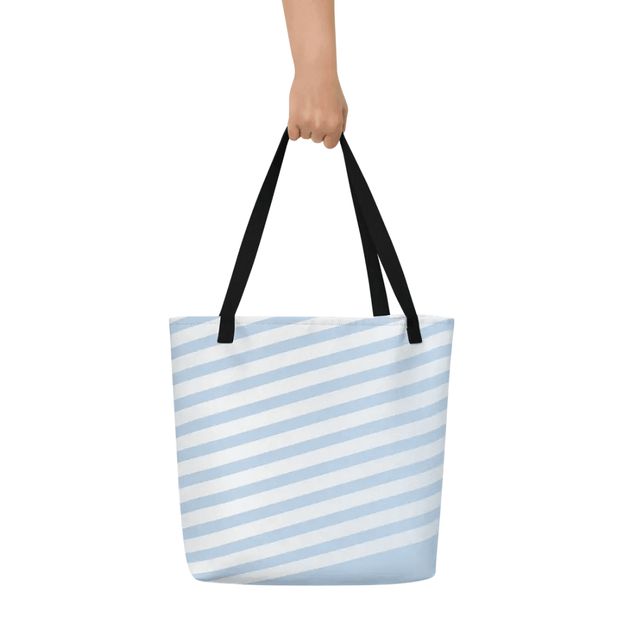 All-Over Print Large Tote Bag w/ Pocket - Girl on Black Lining product image (8)