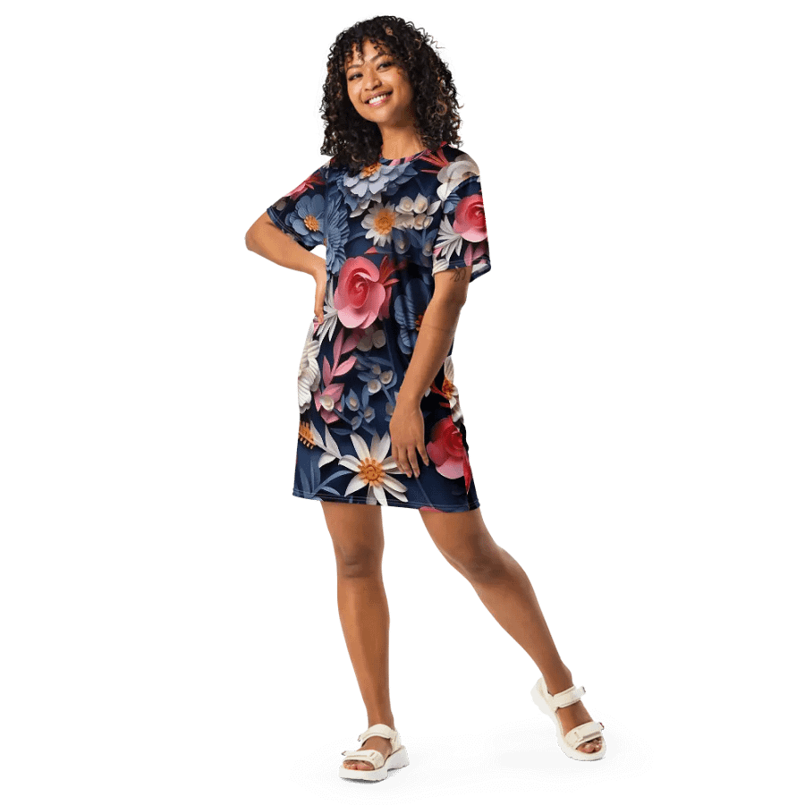 3D-Ditsy-Flowers-Seamless-Patterns T-shirt Dress - V12 product image (9)