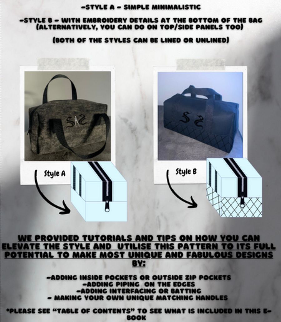 The Ultimate 3-in-1 Pattern Bundle - Shoulder bag, Duffle bag, storage / travel bag digital sewing pattern product image (9)