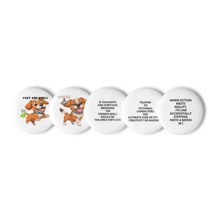 Cheerful Fart and Smell Pin Buttons Set product image (1)