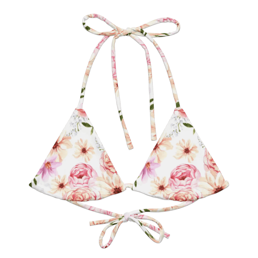 Watercolour Floral Pattern String Bikini Top - v1 product image (2)