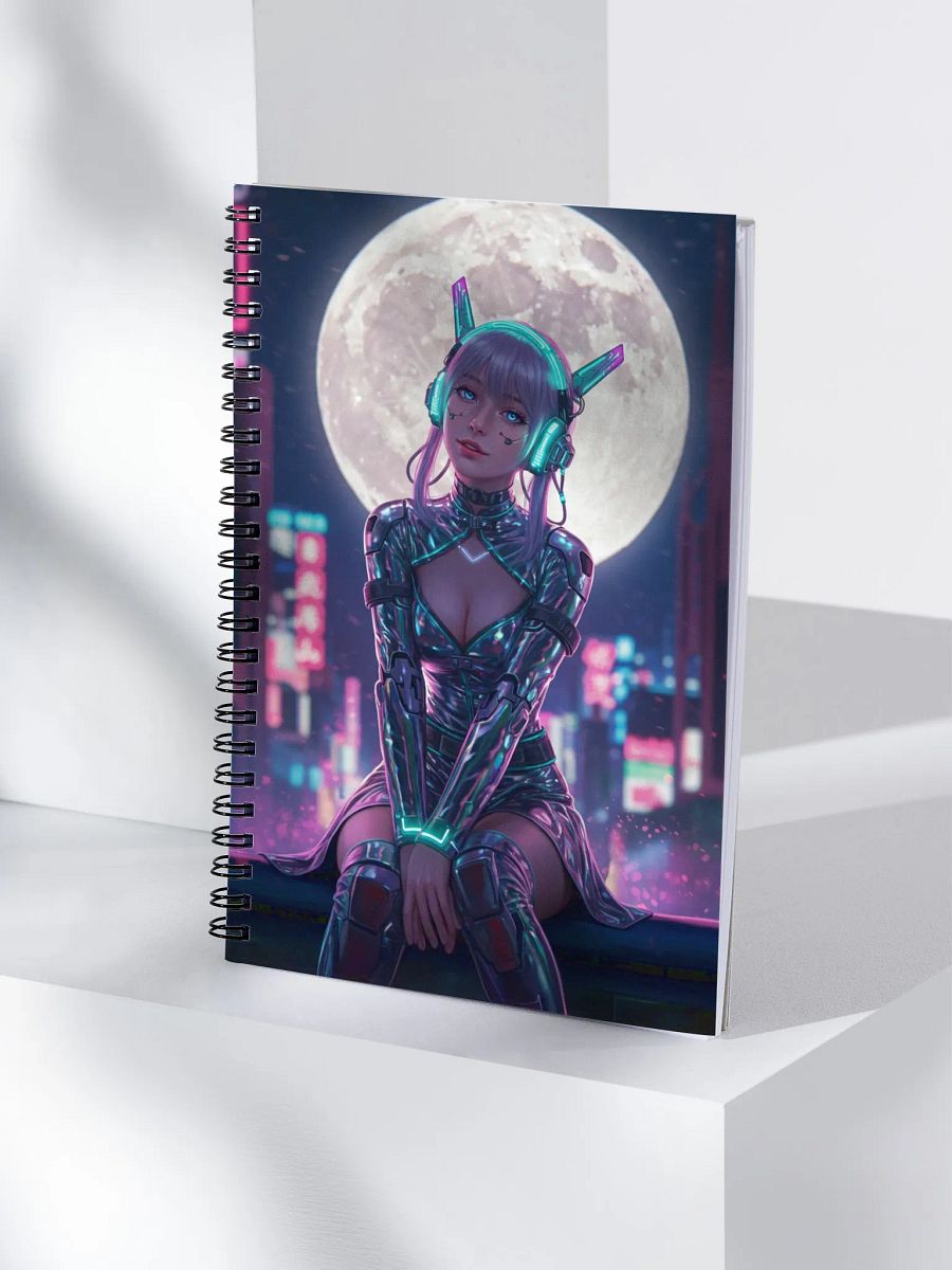 Moonlit Cybernetic Dreams Spiral Notebook product image (4)