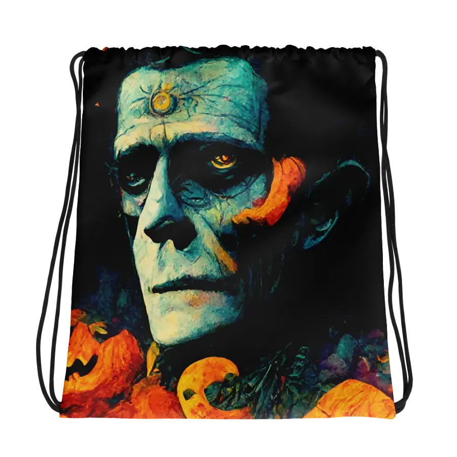 Eerie Frankenstein Halloween Drawstring Bag product image (1)