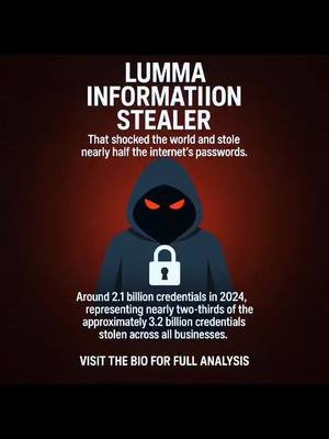 Lumma Stealer (LummaC2), one of 2025’s most dangerous infostealers.  Discover how it infected over 394,000 devices in just two months, who was behind it, and how it impacted corporations and governments worldwide.  I will also cover the technical infection chain and share practical security recommendations. Link in bio #LummaStealer #CyberAttack #Malware #Hackers #CyberSecurity 