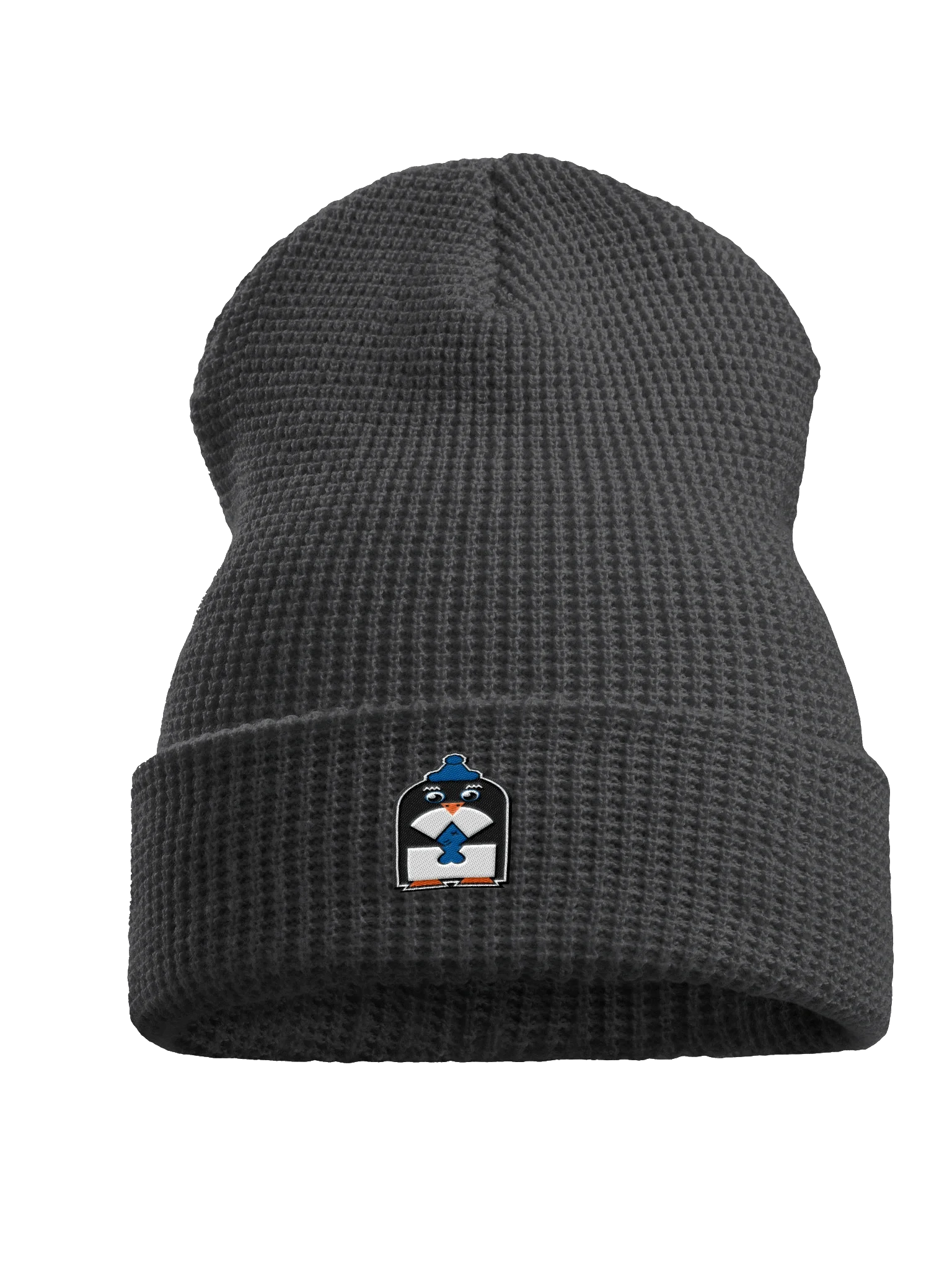 Geometric Penguin With A Fish Waffle Beanie product image (1)