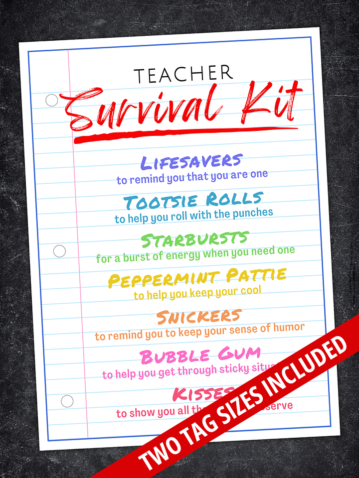 Teacher Survival Kit Gift Tags product image (1)