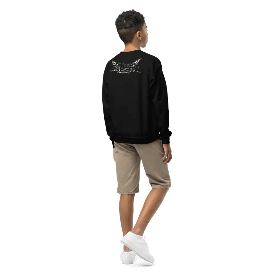 Black HApex Gear White Logo - Youth Crew Neck Sweatshirt product image (2)