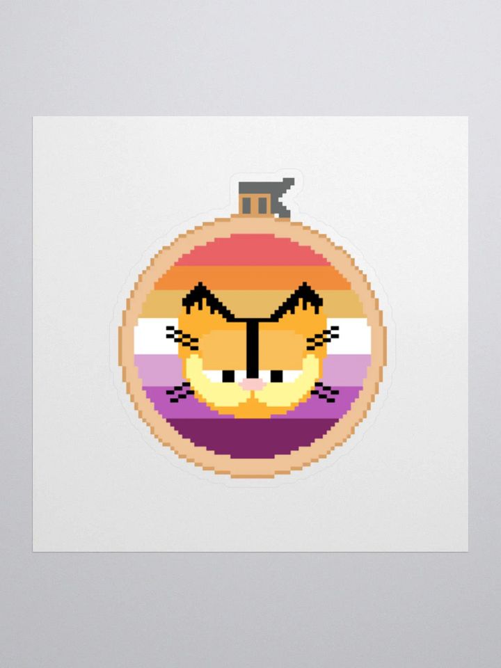Garfield cross stitch sticker (lesbian) product image (1)