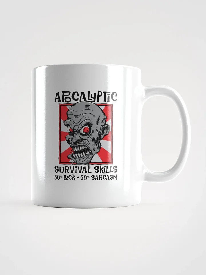 Apocalyptic Survival Skills 50% Luck 50% Sarcasm Funny Zombie Mug product image (1)