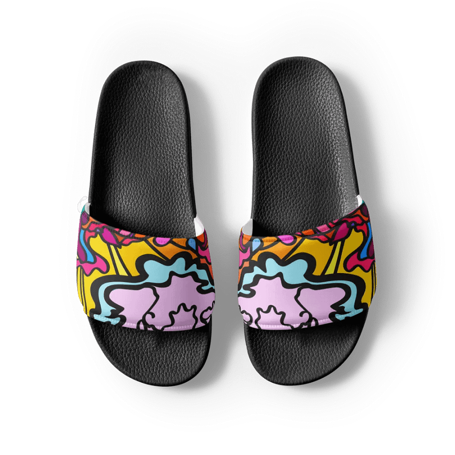 Vibrant Swirls Men's Slides - Wave at Sunset product image (4)