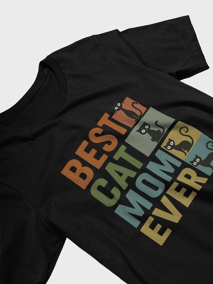Best Cat Mom Ever T-Shirt – Retro Block Style Funny Cat Lover Gift for Women product image (2)