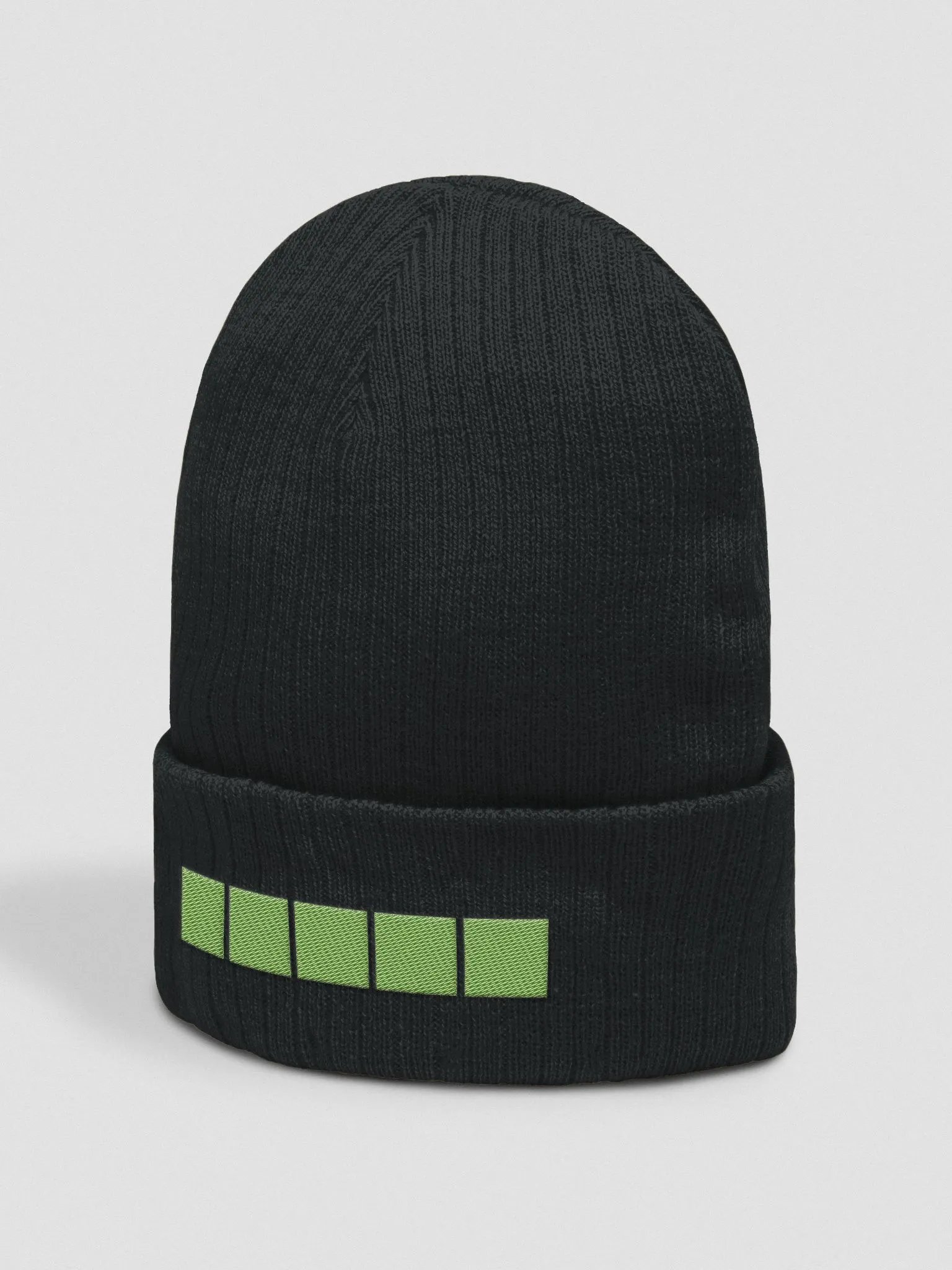 Green Squares Beanie (black, gray & olive) product image (3)