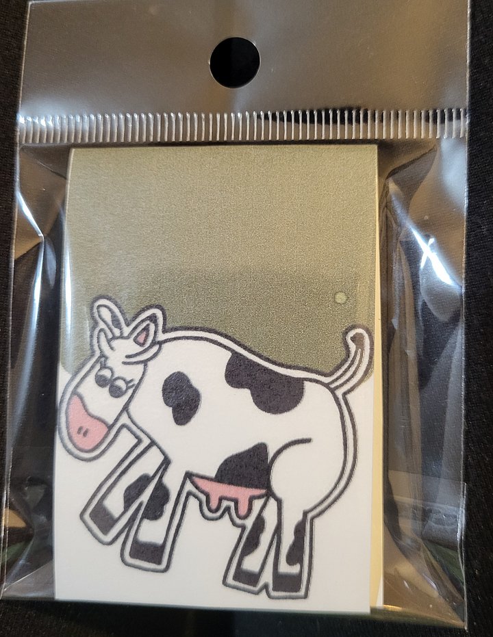 Cute Cartoon Black and White Cow Magnetic Laminated Bookmark for Farm Animal Lovers product image (1)