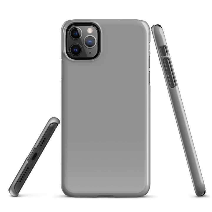 Medium Gray Solid Color iPhone® Glossy Snap Case product image (3)