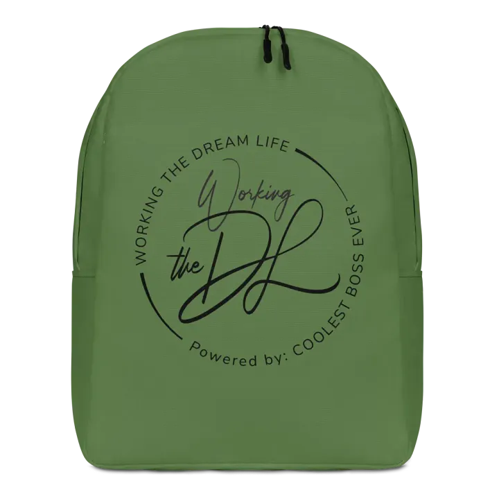 Work the Dream Life – Green Minimalist All-Over Print Backpack for Work, Travel & Everyday Use product image (1)