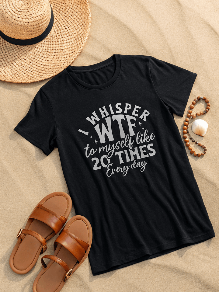 I Whisper Wtf To Myself Like 20 Times Every Day Women's Black T-Shirt product image (2)