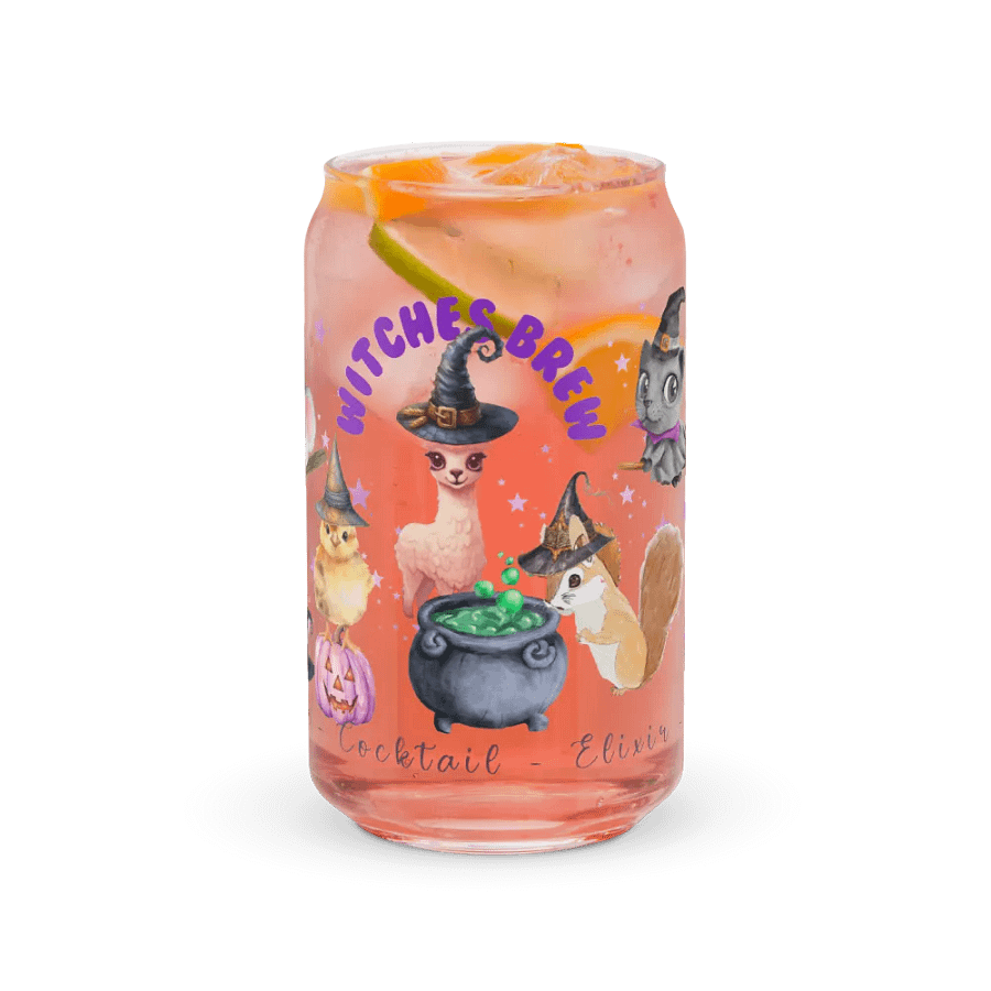 Witches Brew Coven: The Enchanted Gathering Glass Can Tumbler | 16oz | Optional Bamboo Lid & Straw product image (10)