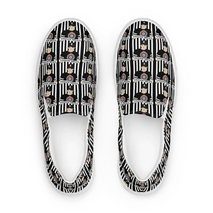Grobari Čikago KK Partizan Men's Slip-On Canvas Shoes product image (1)