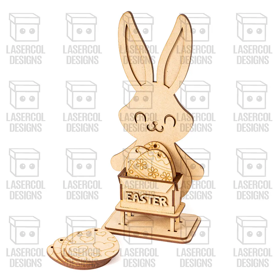 Easter Bunny Eggs Basket - Laser Cut Files product image (3)
