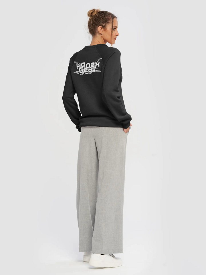 Unisex Sponge Fleece Raglan Sweatshirt - White HApex Gear Black Logo product image (1)