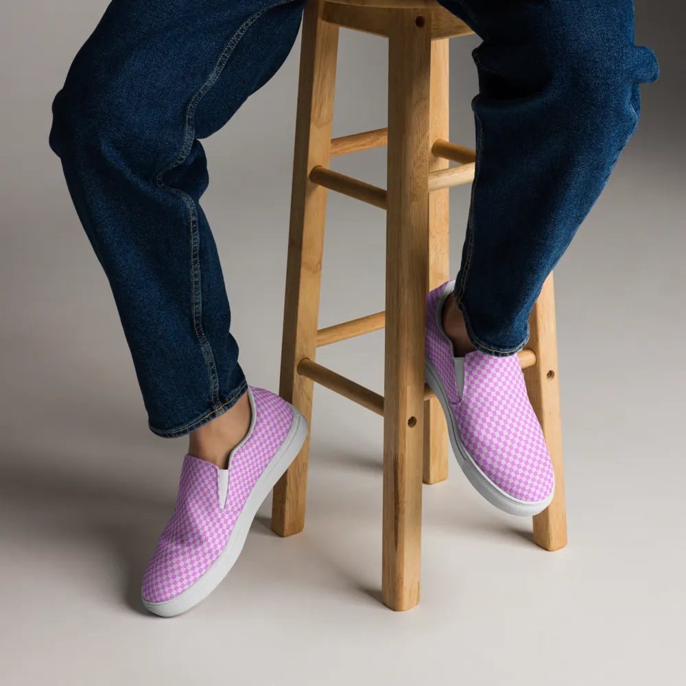Pink Checkered Mens Slip Ons n. 29 product image (4)