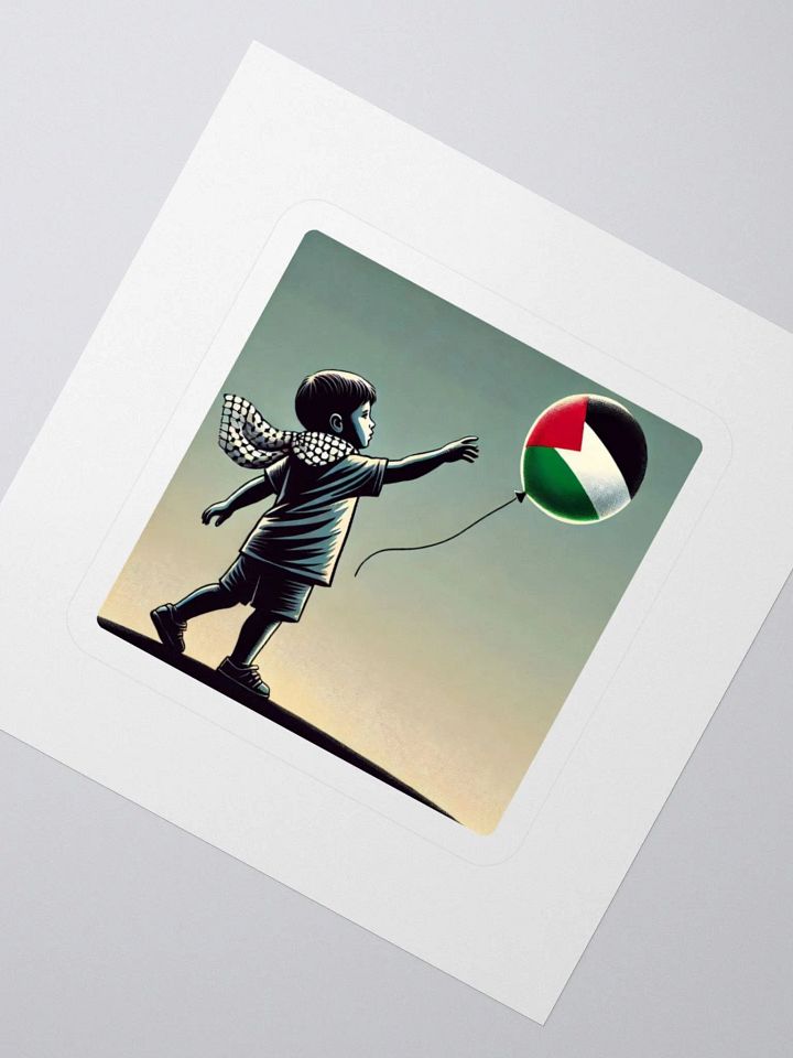 Palestinian Flag Balloon Kiss Cut Stickers | Free palestina product image (6)