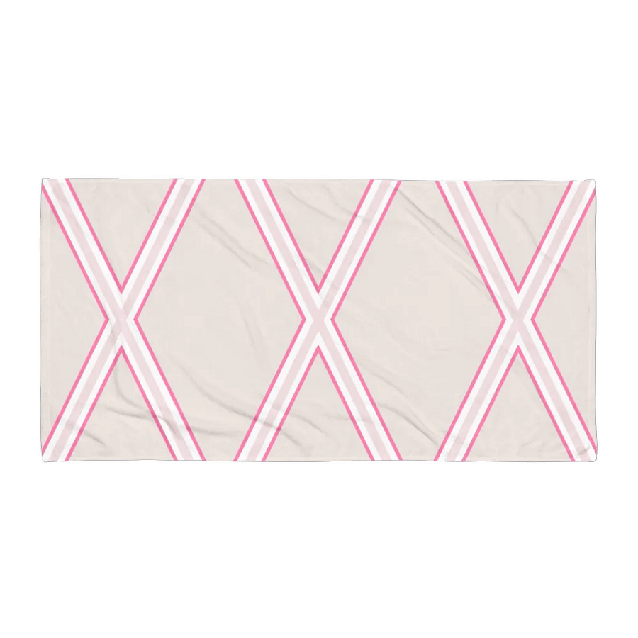 HAMPTONS CROSS PINK TOWEL - ELEGANTES HANDTUCH BEIGE PINK product image (1)