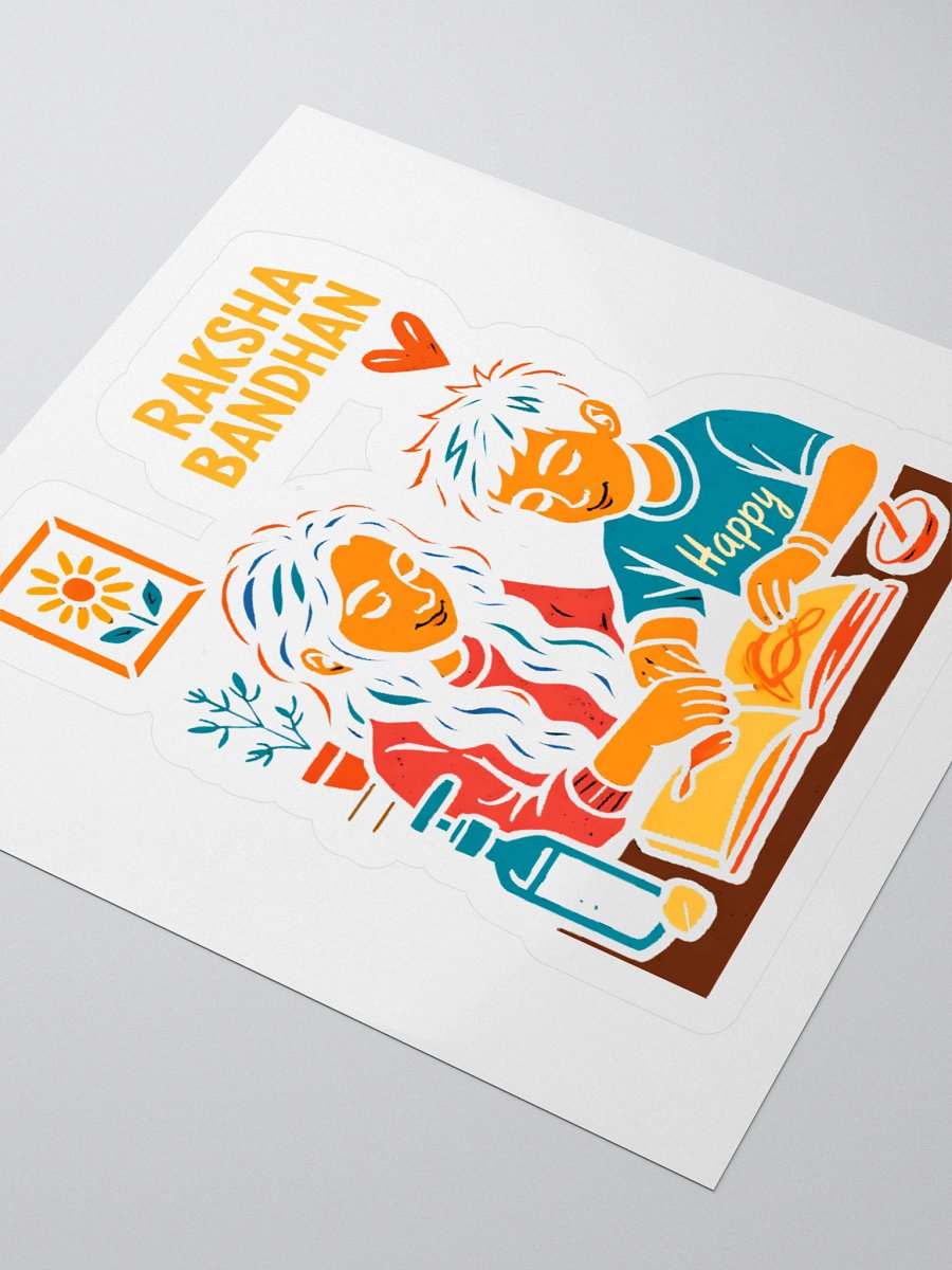 Raksha Bandhan Sister-Brother Collaboration: Vibrant Cultural Art Sticker product image (9)