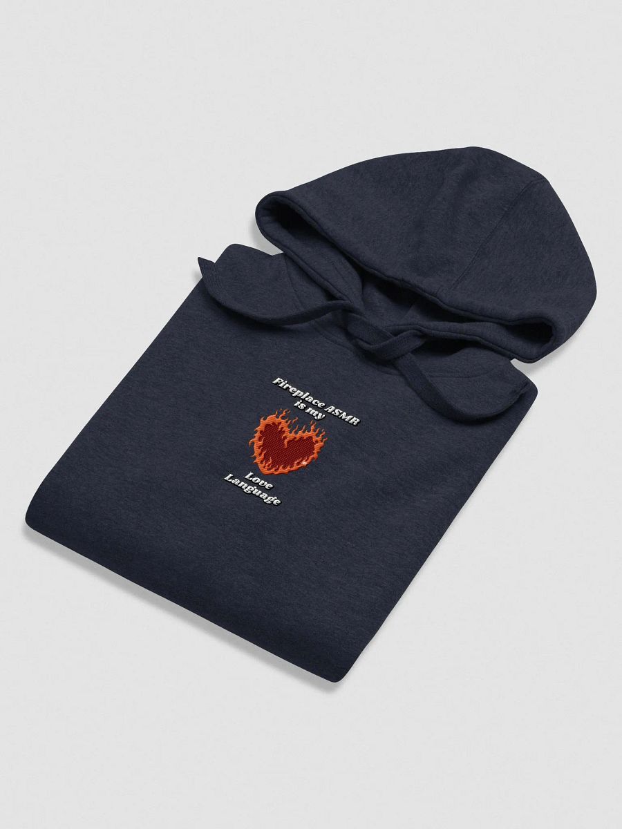 Flaming Heart - Fireplace ASMR is my Love Language | Embroidered Hoodie product image (5)